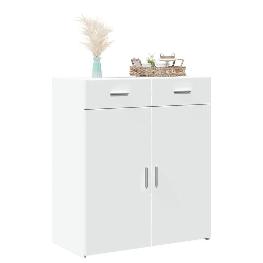 Buffet blanc 80x42,5x93 cm bois d'ingénierie - 7