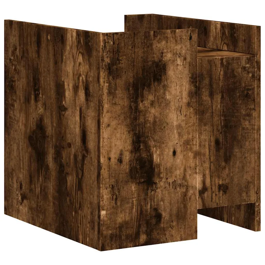 Table de chevet chêne fumé 45x50x50 cm bois d'ingénierie - 6
