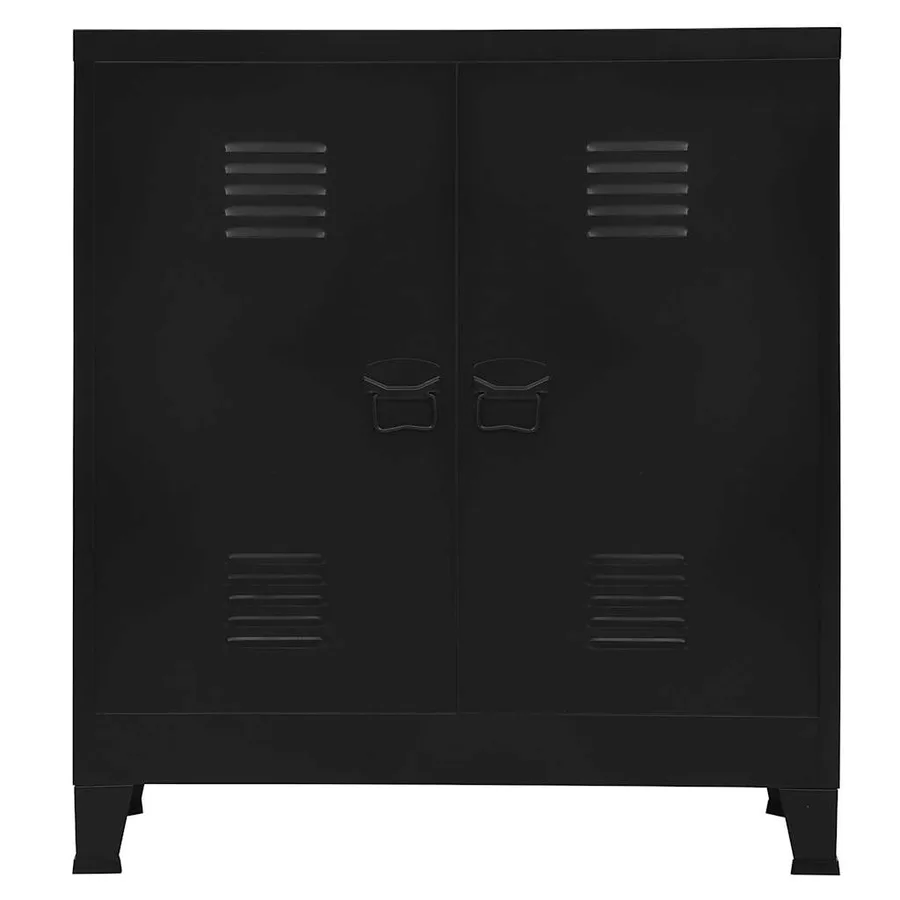 Coffre de rangement industriel Noir 90x40x100 cm Acier - 3