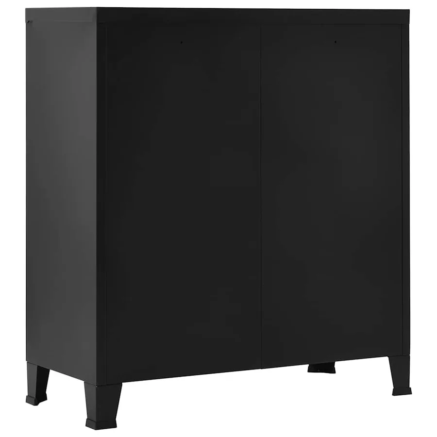 Coffre de rangement industriel Noir 90x40x100 cm Acier - 4