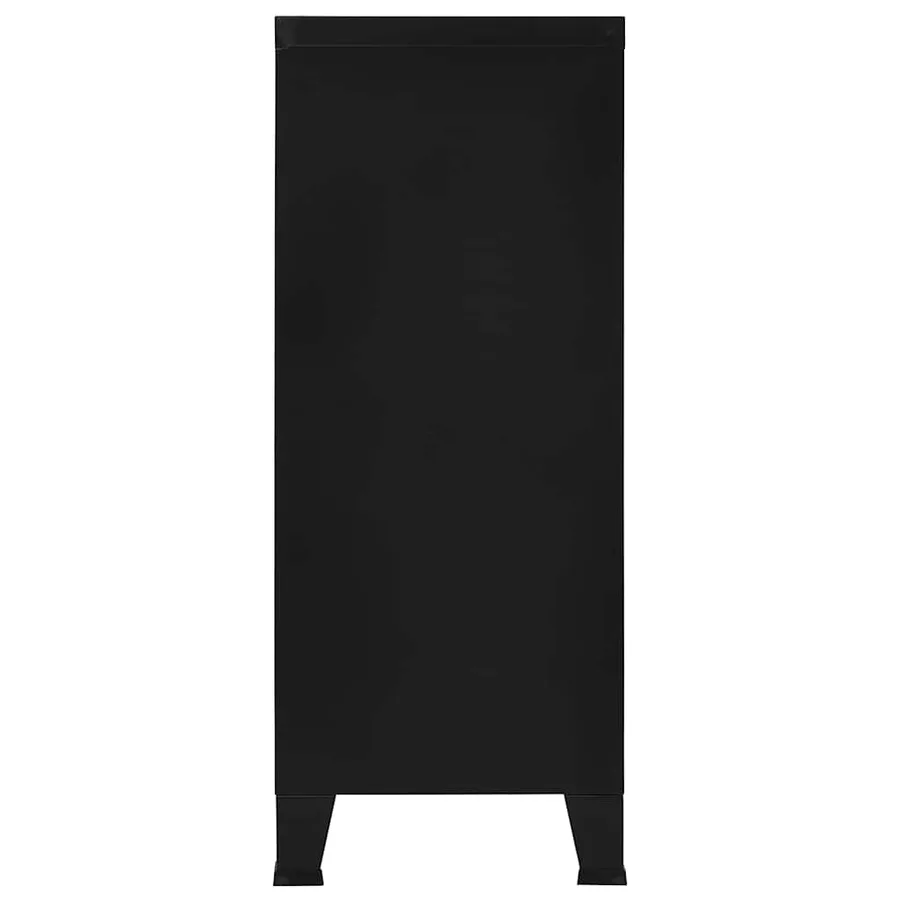 Coffre de rangement industriel Noir 90x40x100 cm Acier - 5