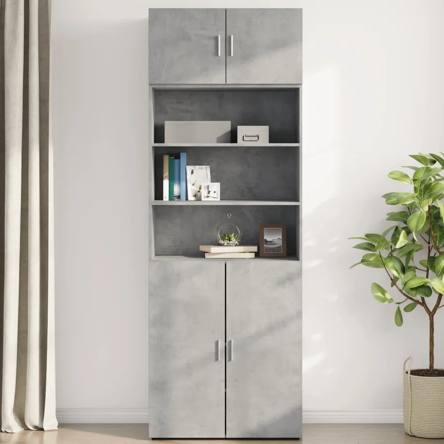 Armoire murale gris béton 80x42,5x40 cm bois d'ingénierie - 3