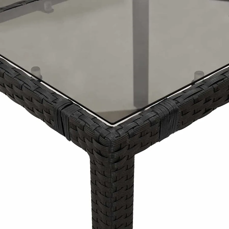 Ensemble de bistro de jardin 9 pcs coussins noir poly rotin - 6