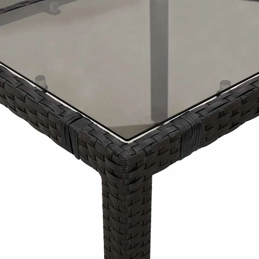 Ensemble de bistro de jardin 3 pcs coussins noir poly rotin - 6
