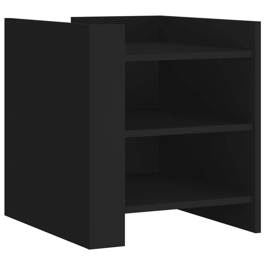 Table de chevet noir 45x50x50 cm bois d’ingénierie - 2