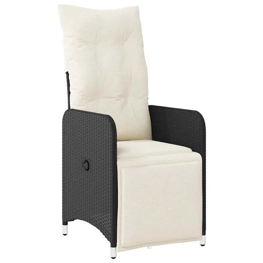 Ensemble de bistro de jardin 5 pcs coussins noir poly rotin - 3