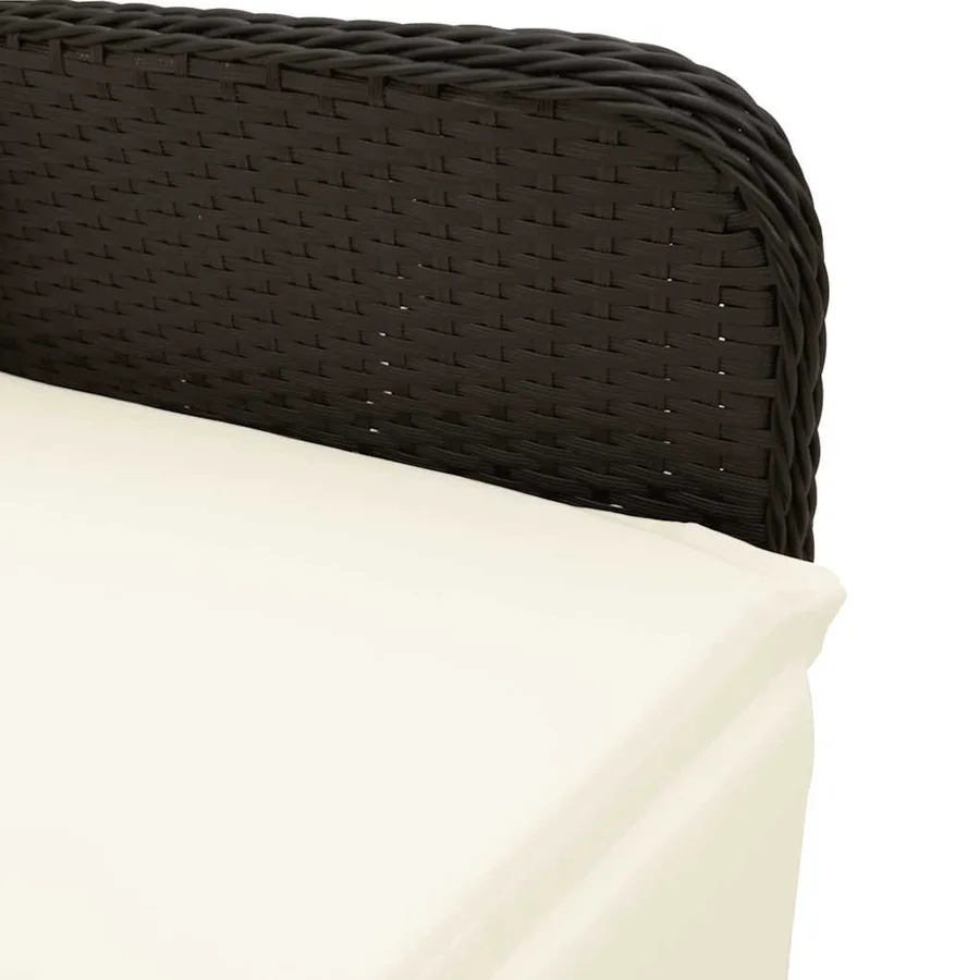 Ensemble de bistro de jardin 5 pcs coussins noir poly rotin - 5