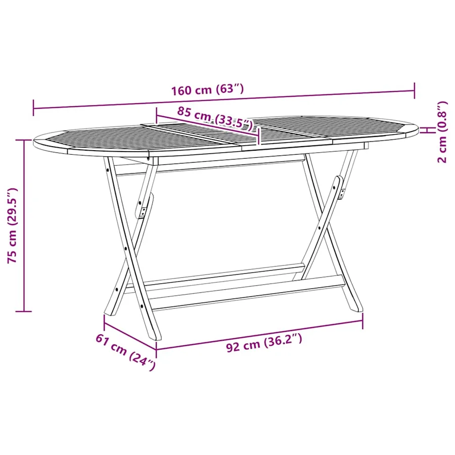 Ensemble à manger de jardin 9pcs bois d'acacia solide textilène - 14