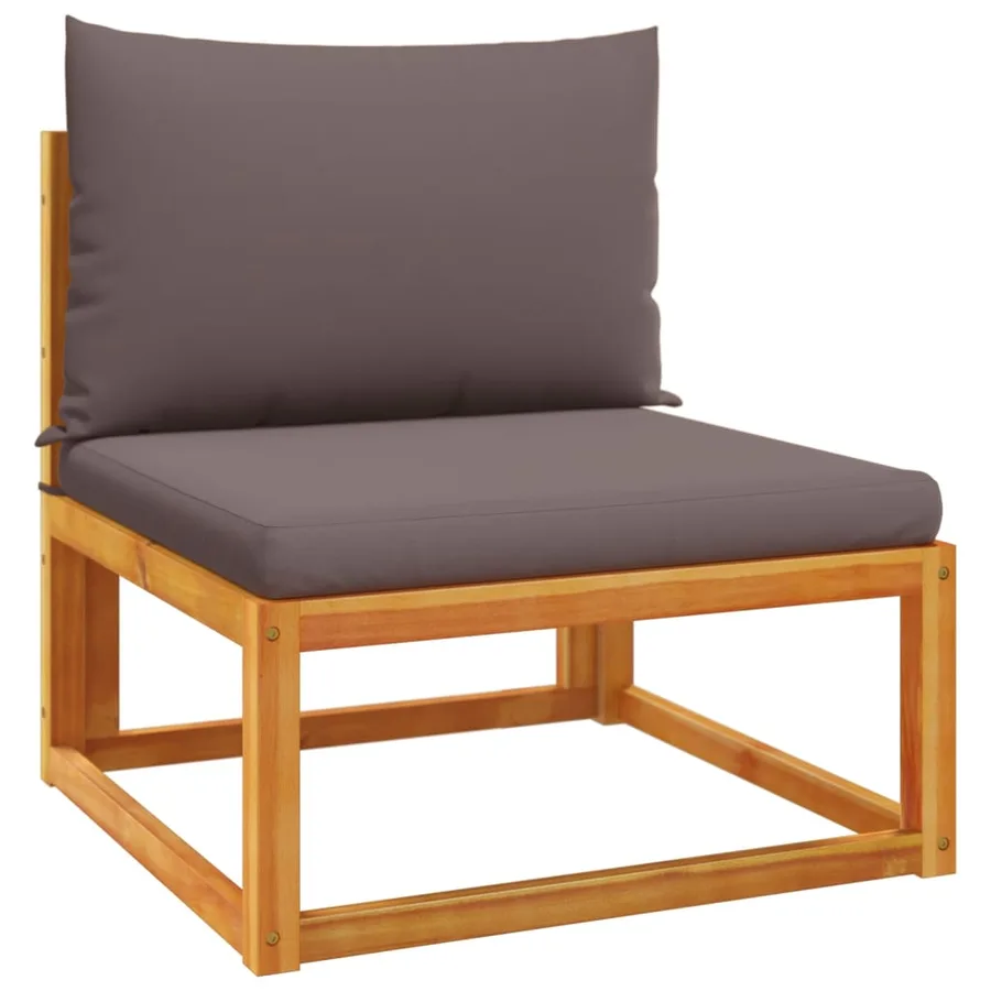 Ensemble de canapés de jardin 6 pièces avec coussins en bois d'acacia et corde - 5