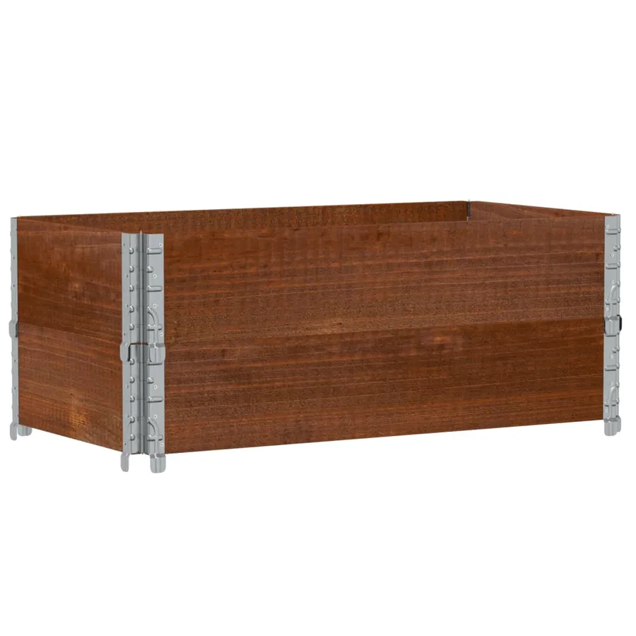 Jardinière marron 100x50 cm bois massif de pin - 2