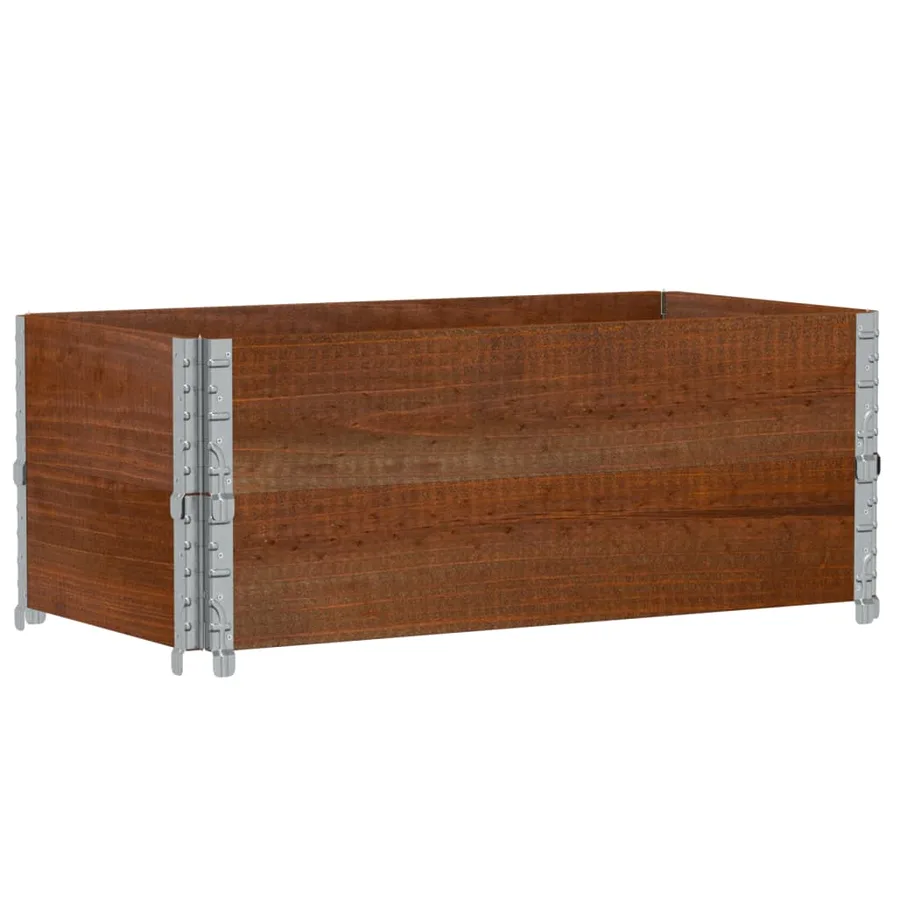 Jardinière marron 100x50 cm bois massif de pin - 5