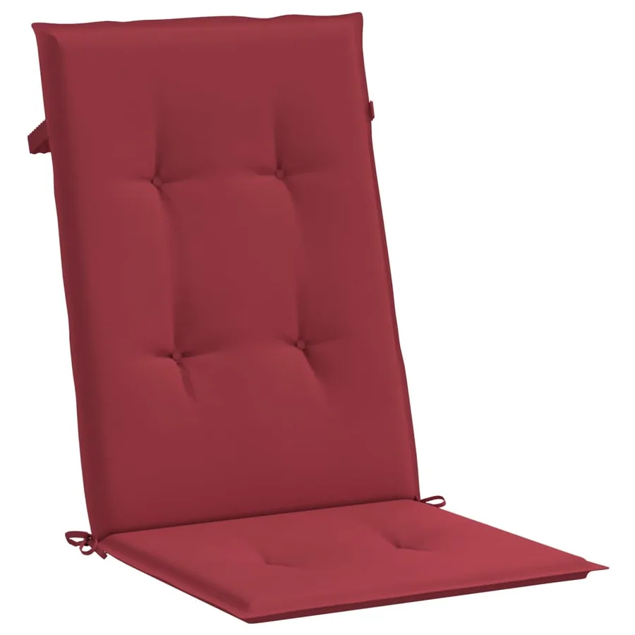 Coussins de chaise de jardin à dossier haut lot de 4 bordeaux - 5