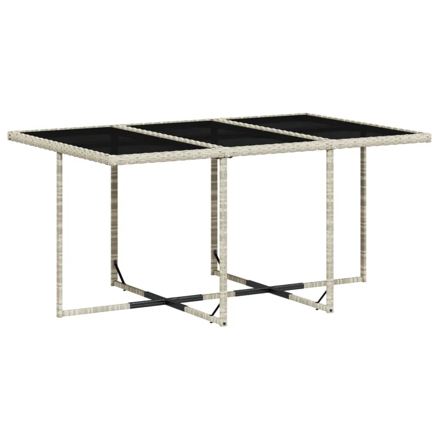 Ensemble à manger de jardin et coussins 7 pcs gris clair rotin - 4