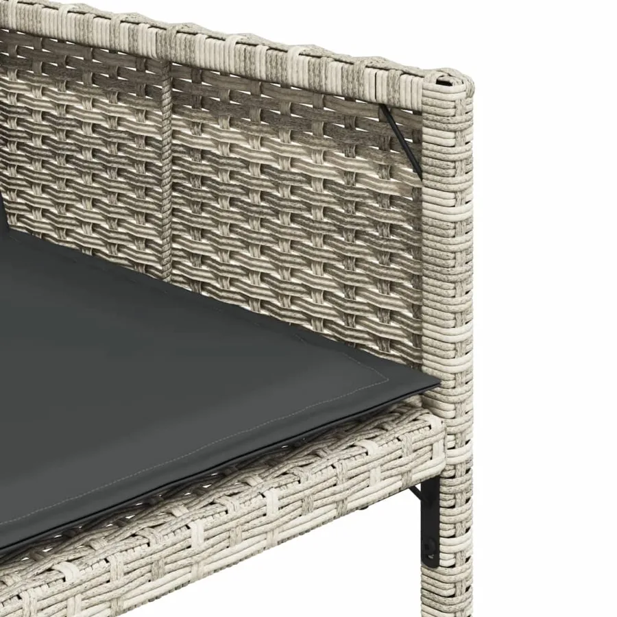 Ensemble à manger de jardin et coussins 7 pcs gris clair rotin - 7
