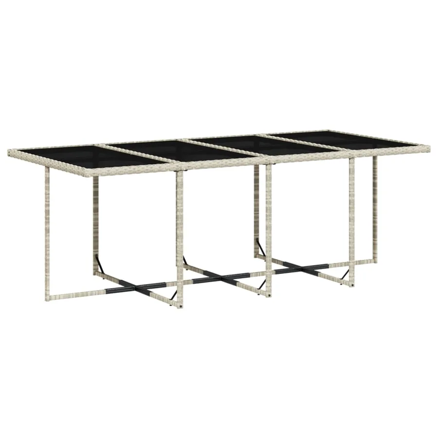 Ensemble à manger de jardin et coussins 9 pcs gris clair rotin - 4