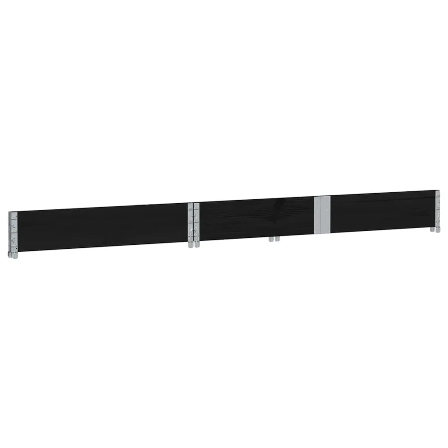 Jardinière noir 150x100 cm bois massif de pin - 4