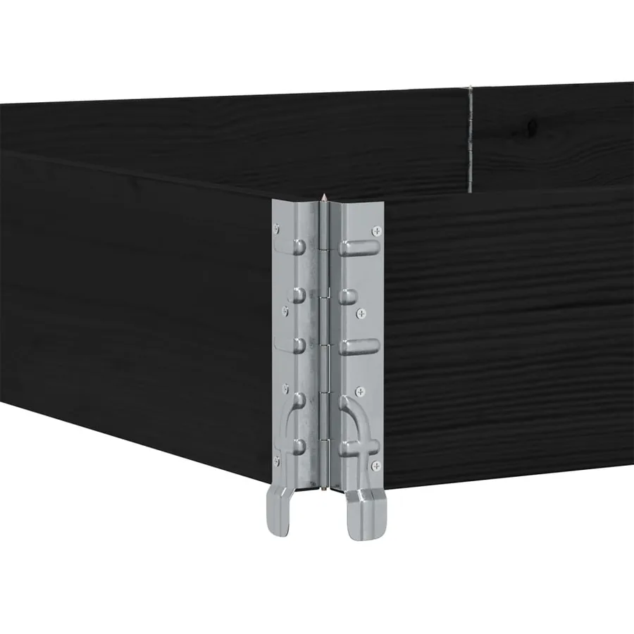 Jardinière noir 150x100 cm bois massif de pin - 5