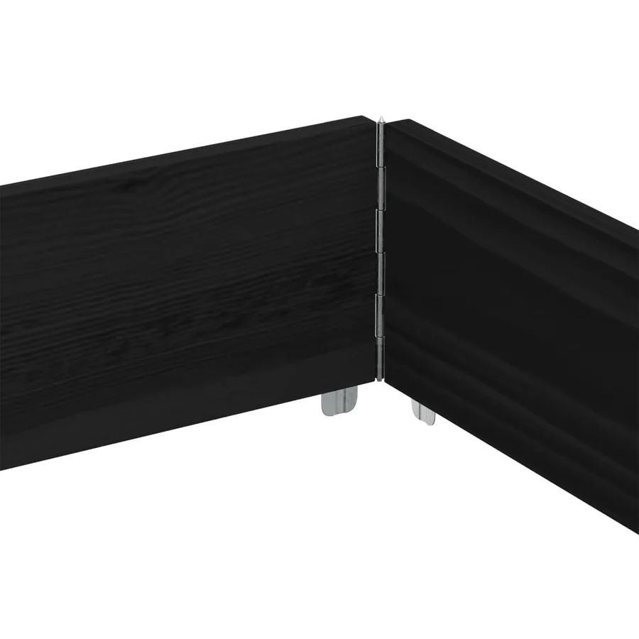 Jardinière noir 150x100 cm bois massif de pin - 6