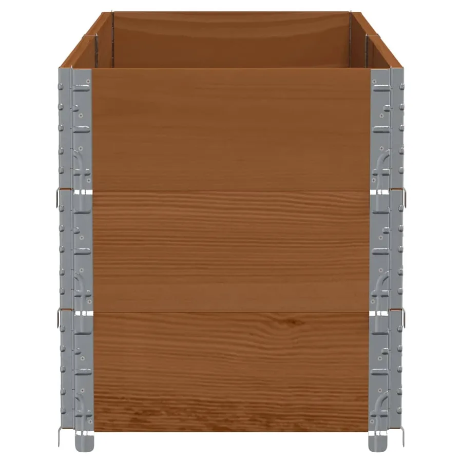 Jardinière marron 150x50 cm bois massif de pin - 4