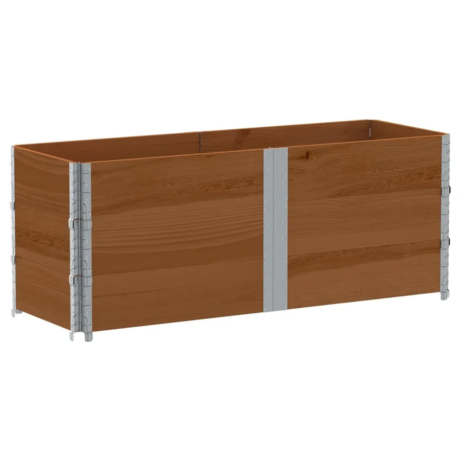 Jardinière marron 150x50 cm bois massif de pin - 5