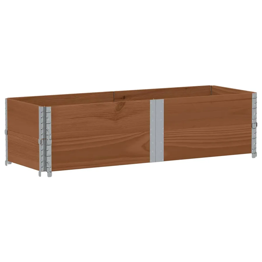 Jardinière marron 150x50 cm bois massif de pin - 2