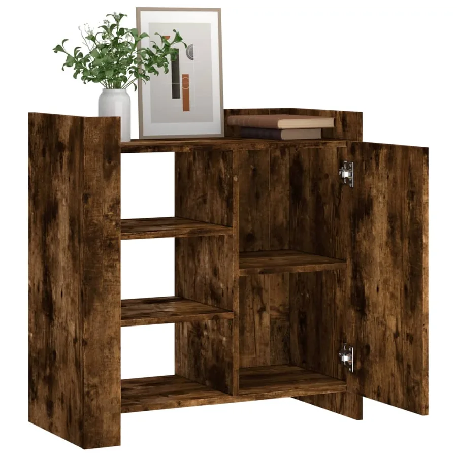 Buffet chêne fumé 73,5x35x75 cm bois d'ingénierie - 3