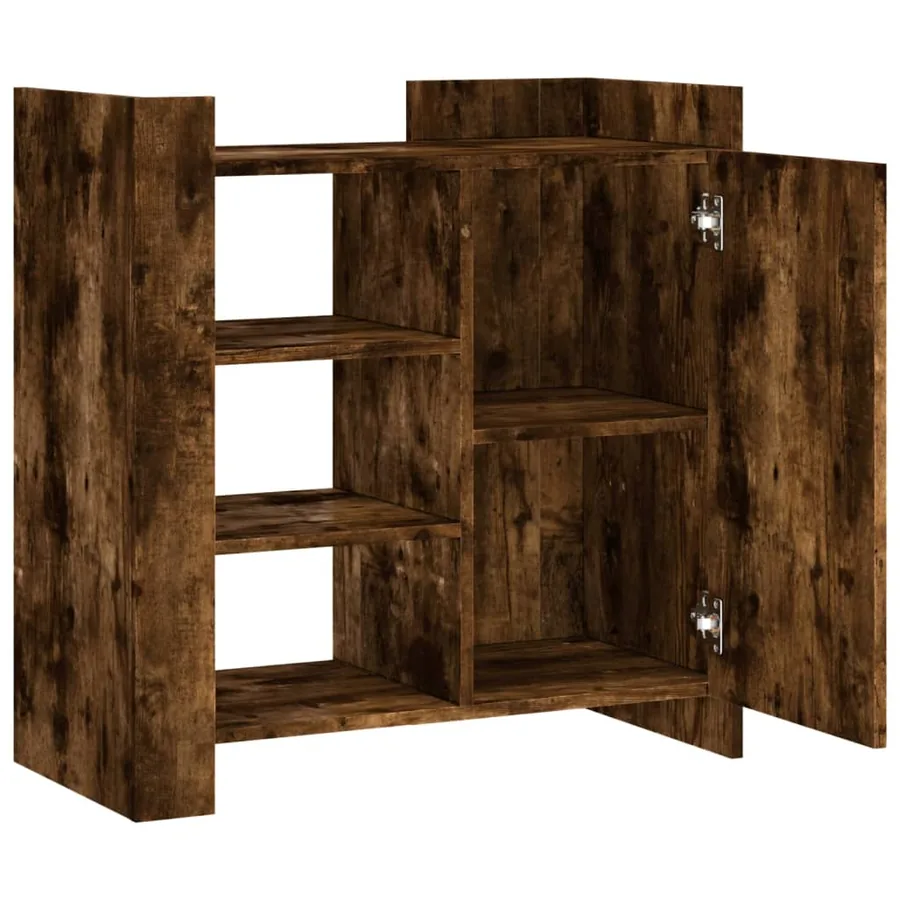 Buffet chêne fumé 73,5x35x75 cm bois d'ingénierie - 7