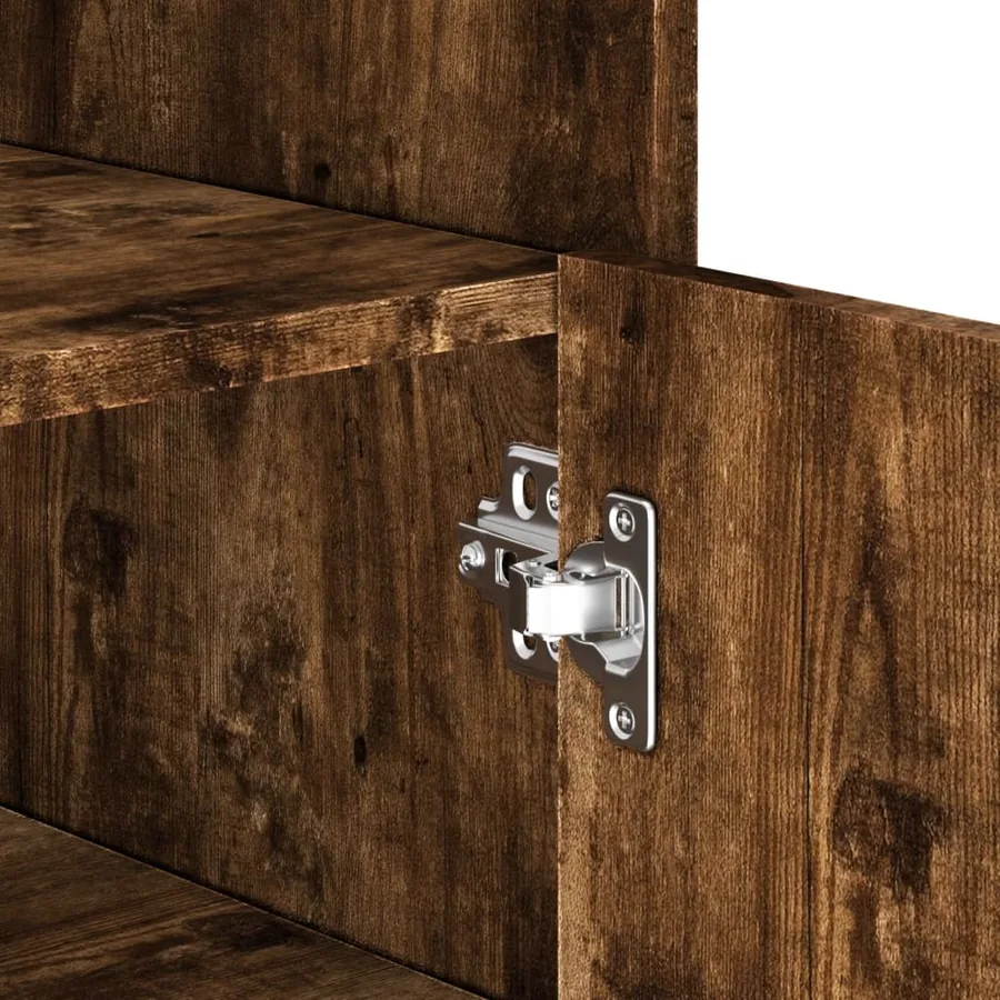 Buffet chêne fumé 73,5x35x75 cm bois d'ingénierie - 9