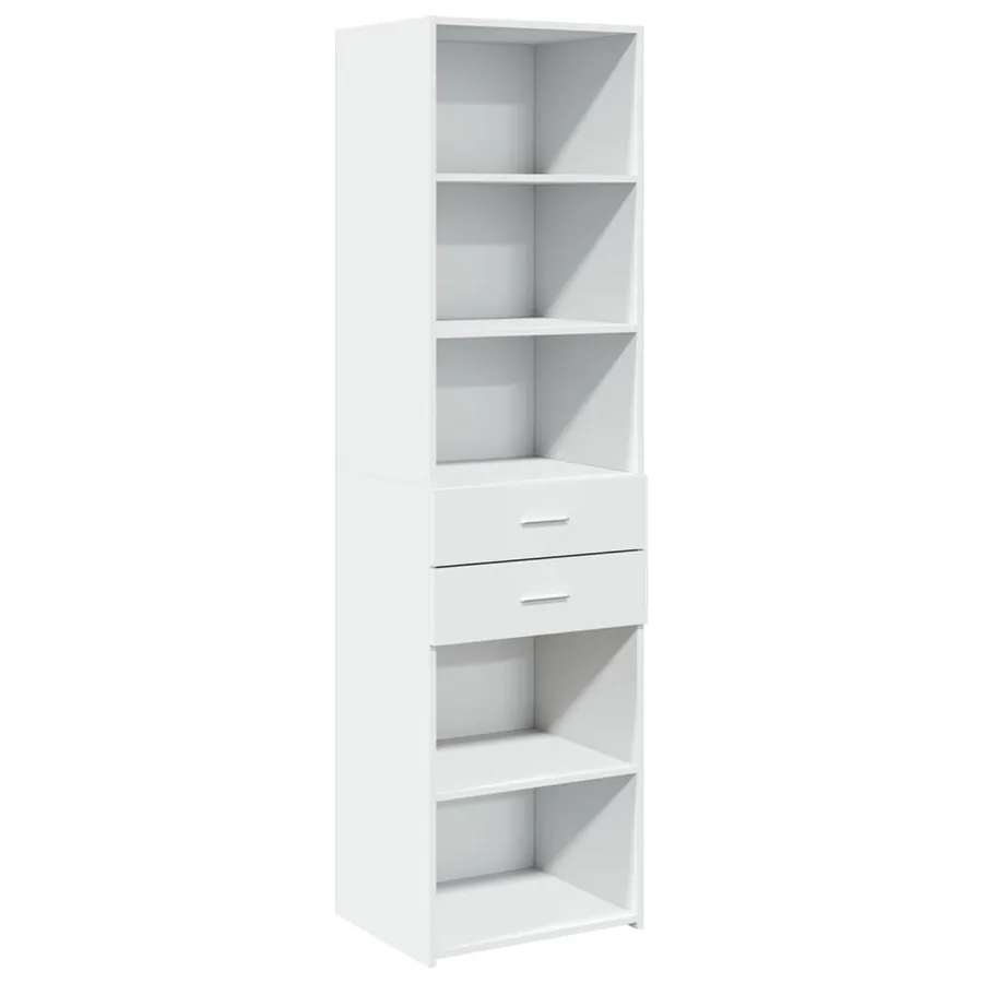 Buffet haut blanc 50x42,5x185 cm bois d'ingénierie - 2