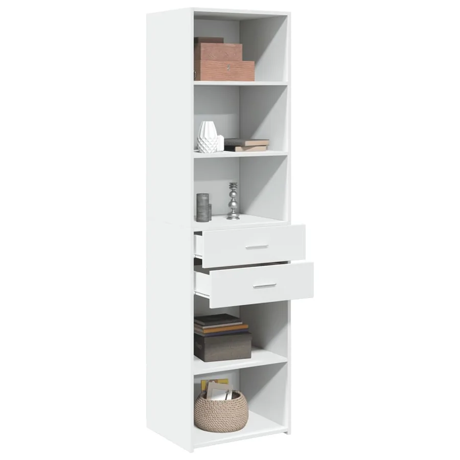 Buffet haut blanc 50x42,5x185 cm bois d'ingénierie - 3