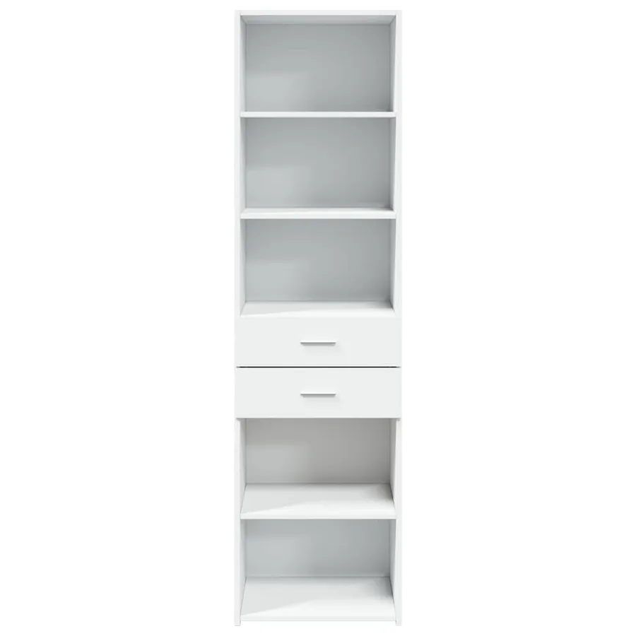 Buffet haut blanc 50x42,5x185 cm bois d'ingénierie - 4