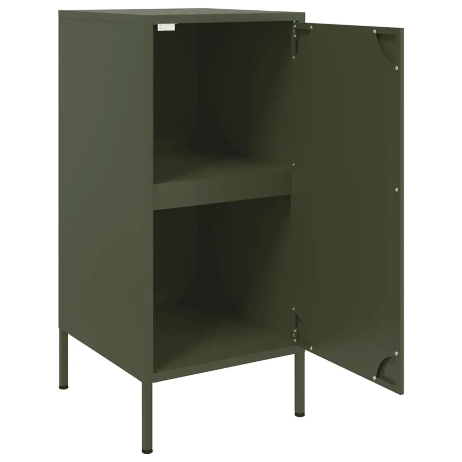 Buffets 2 pcs vert olive 36x39x79 cm acier - 10