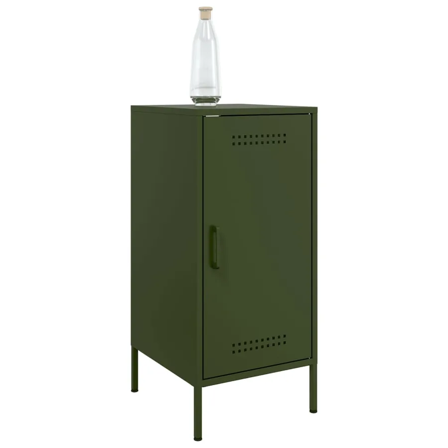 Buffets 2 pcs vert olive 36x39x79 cm acier - 4