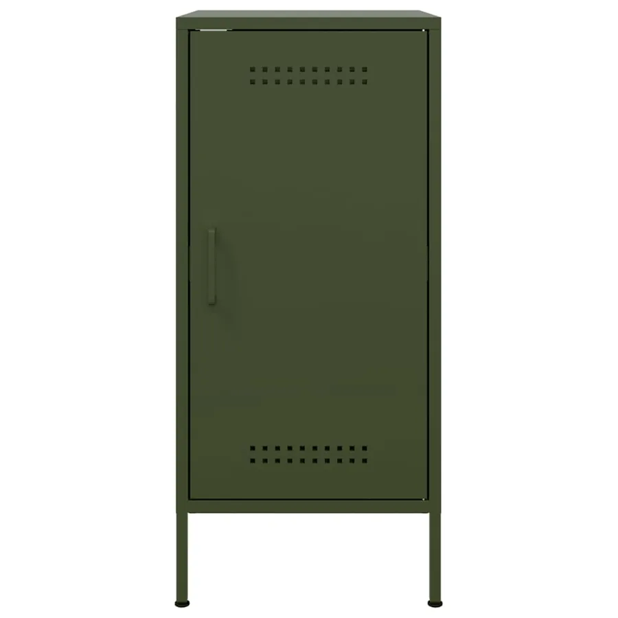 Buffets 2 pcs vert olive 36x39x79 cm acier - 7