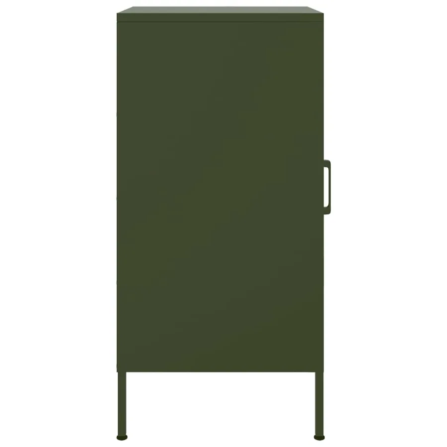 Buffets 2 pcs vert olive 36x39x79 cm acier - 8