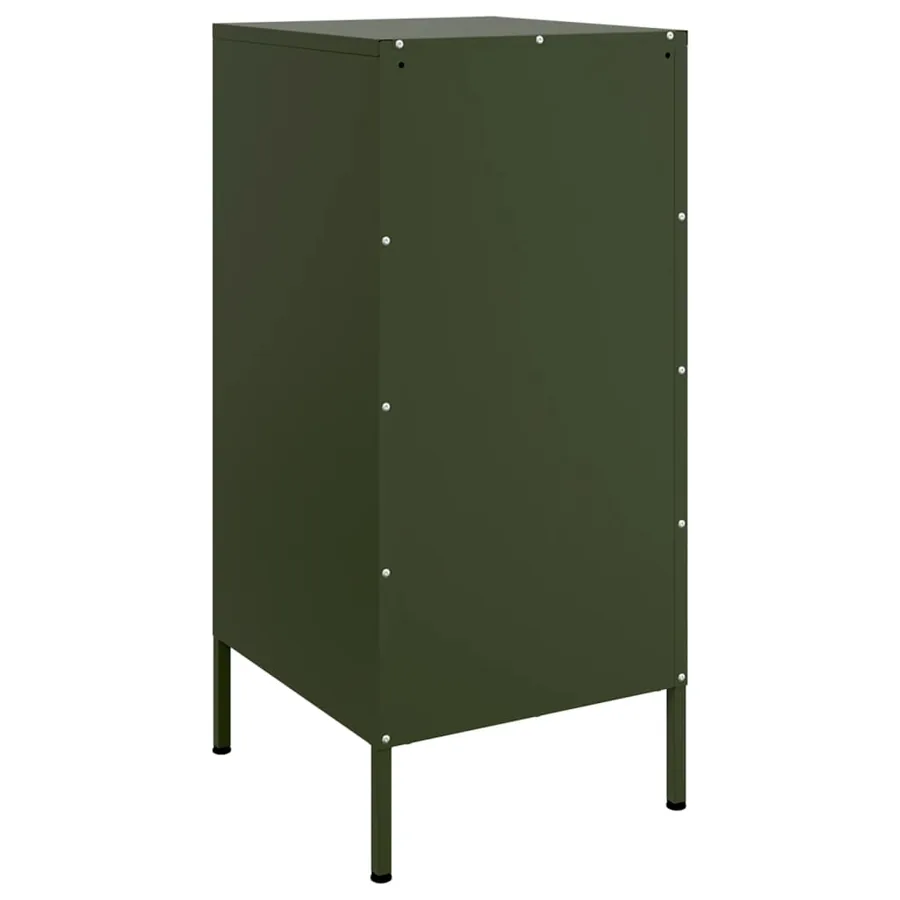 Buffets 2 pcs vert olive 36x39x79 cm acier - 9