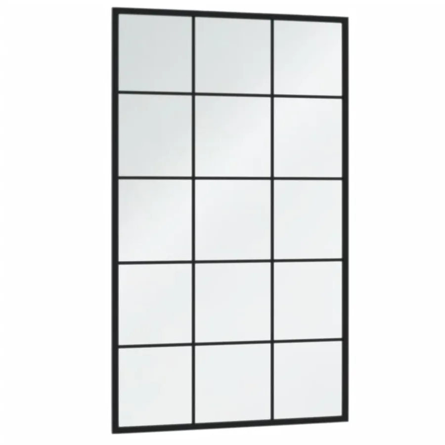 Miroirs muraux 3 pcs noir 100x60 cm métal - 3