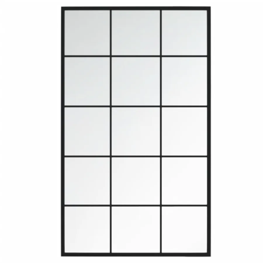 Miroirs muraux 3 pcs noir 100x60 cm métal - 4
