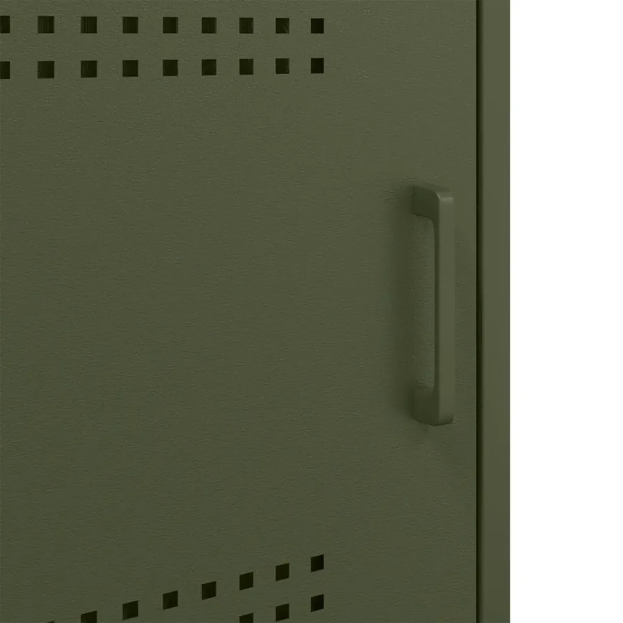 Tables de chevet 2 pcs vert olive 36x39x68 cm acier - 12