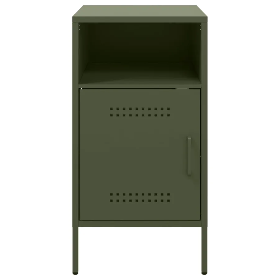 Tables de chevet 2 pcs vert olive 36x39x68 cm acier - 6