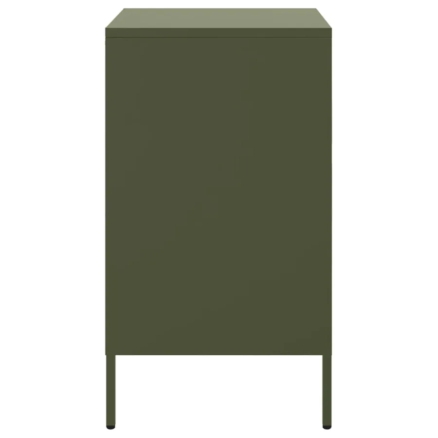 Tables de chevet 2 pcs vert olive 36x39x68 cm acier - 7