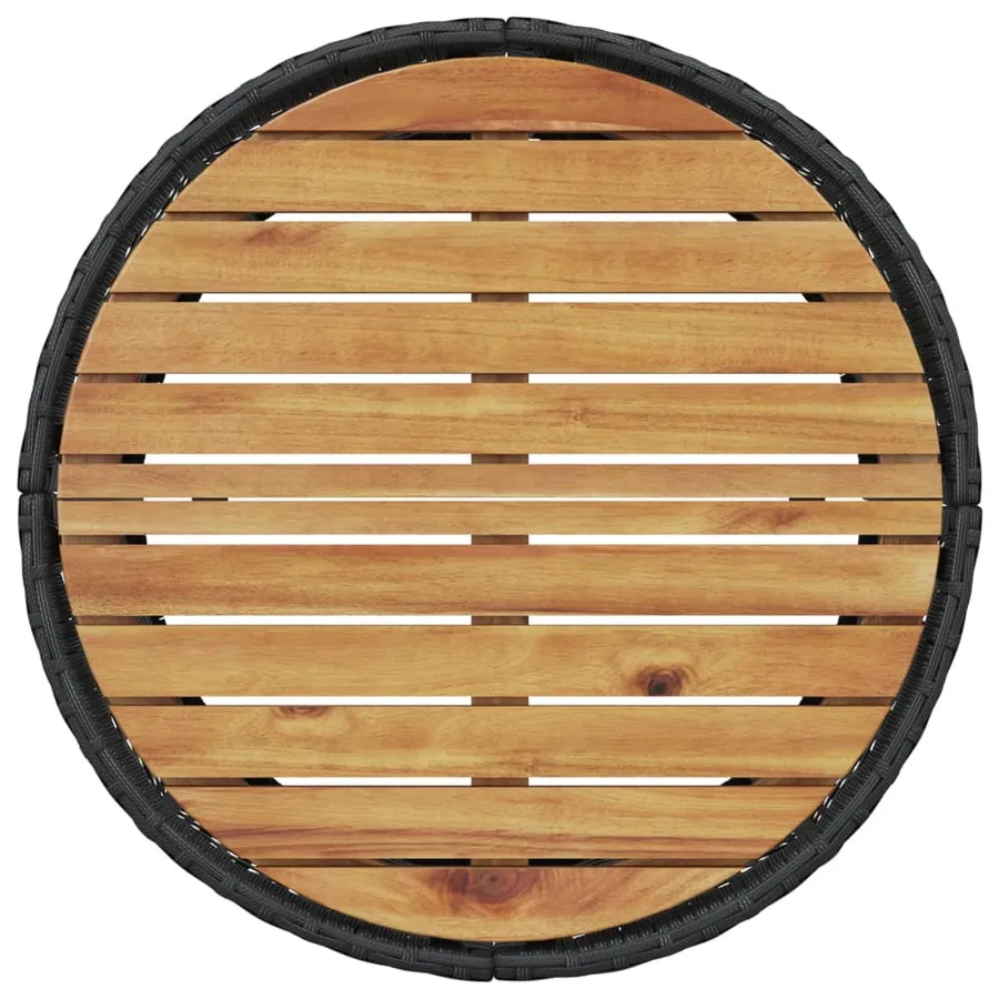 Canapé de jardin table coussins demi-rond noir résine tressée - 6