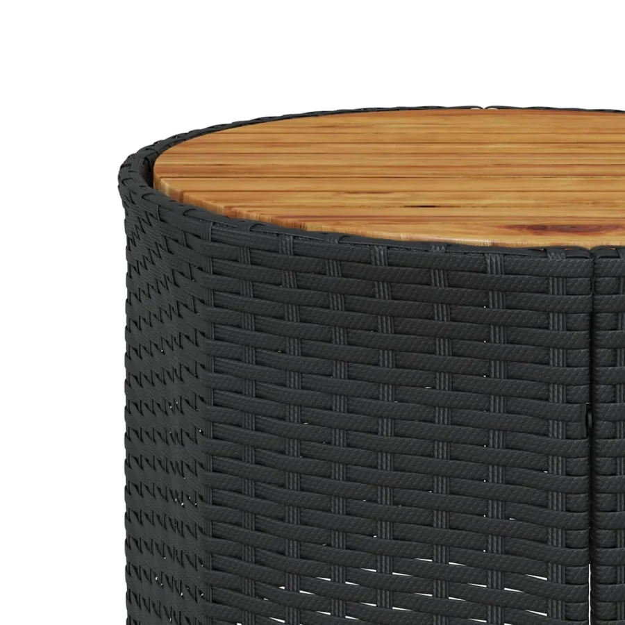 Canapé de jardin table coussins demi-rond noir résine tressée - 8