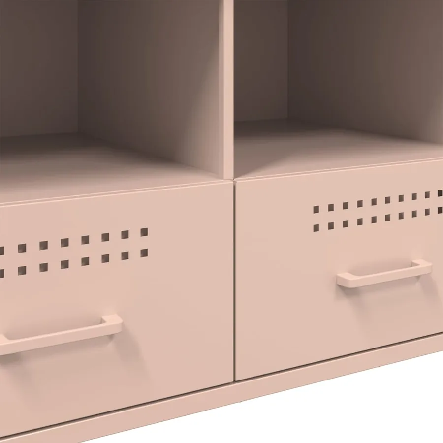 Meuble TV rose 100,5x39x50,5 cm acier - 11