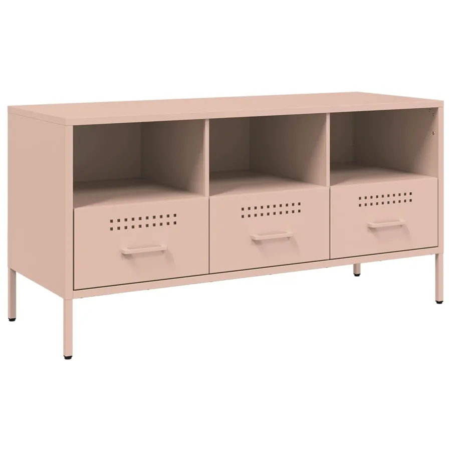 Meuble TV rose 100,5x39x50,5 cm acier - 2