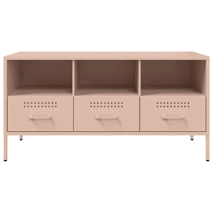 Meuble TV rose 100,5x39x50,5 cm acier - 6