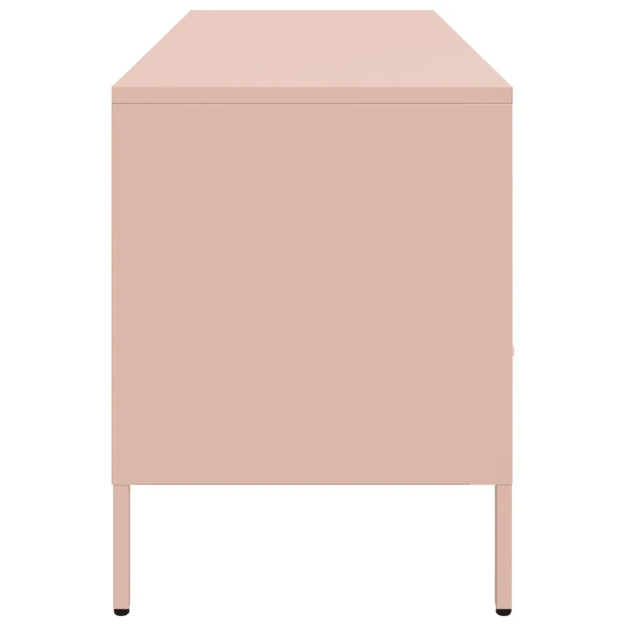 Meuble TV rose 100,5x39x50,5 cm acier - 7
