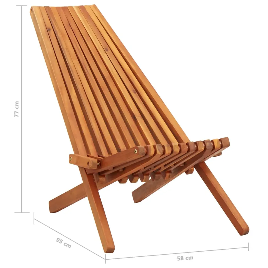 Chaises pliables d'extérieur lot de 2 Bois d'acacia solide - 9