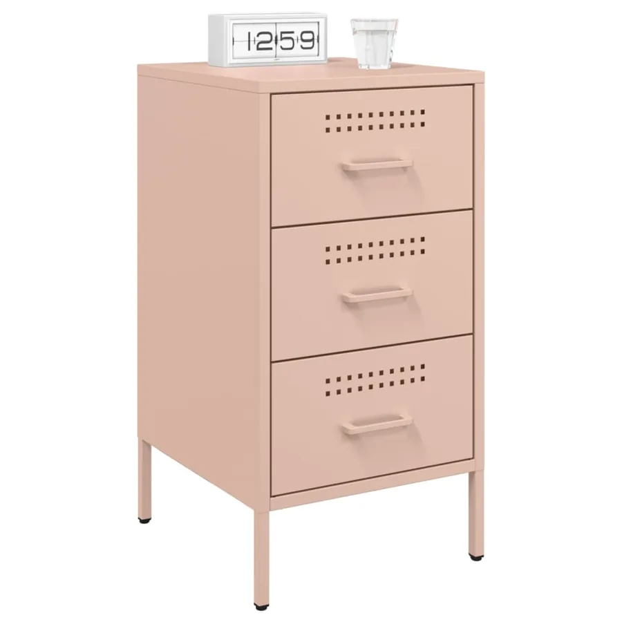 Table de chevet rose 36x39x68 cm acier - 4