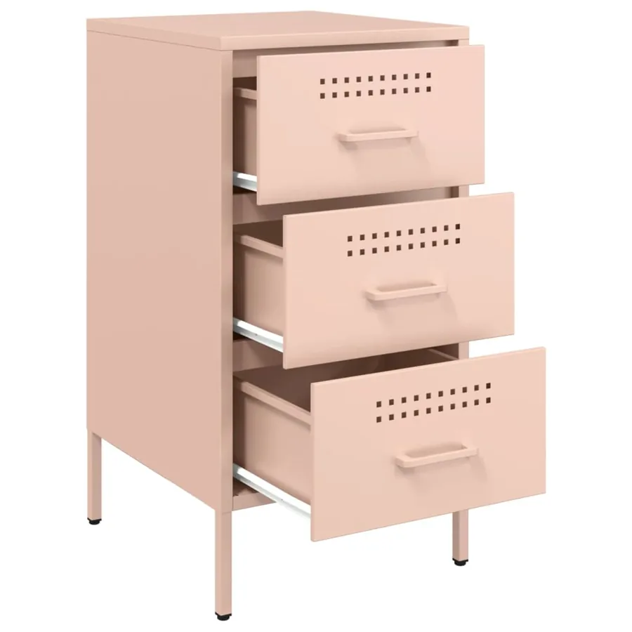 Table de chevet rose 36x39x68 cm acier - 9